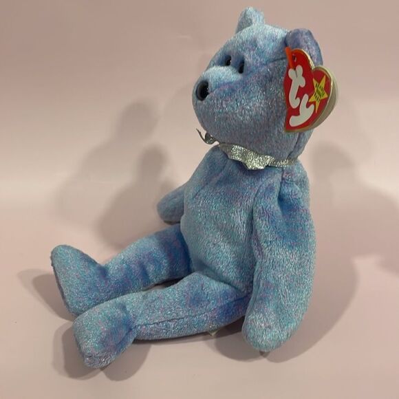Vintage Ty Beanie Baby Clubby II the Bear Excellent Condition NWT Blue/Purple 9” - Picture 2 of 9